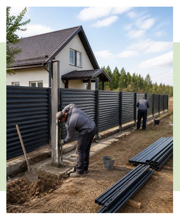 Строительство заборов под ключ с установкой в Курске